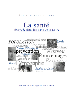 La santé observée dans les Pays de la Loire. Tableau de bord régional. Édition 2003-2004