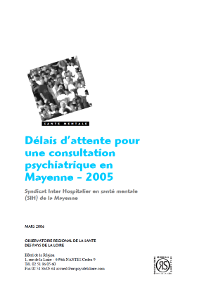 Délais d’attente pour une consultation psychiatrique en Mayenne en 2005