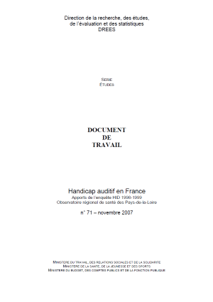 Handicap auditif en France : apports de l’enquête HID 1998-1999