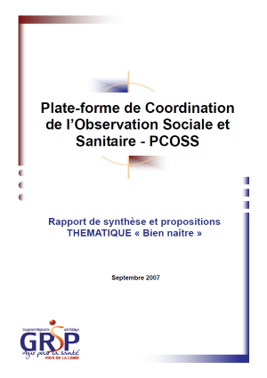 Plate-forme de coordination de l'observation sociale et sanitaire - PCOSS - des Pays de la Loire. Thématique "Bien naître". Rapport de synthèse, et propositions soumis au Groupement régional de santé publique (GRSP)