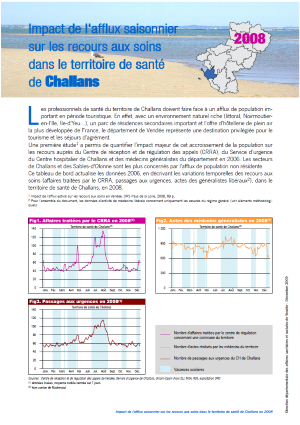 Impact de l'afflux saisonnier sur les recours aux soins dans le territoire de santé de Challans en 2008