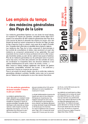 Les emplois du temps des médecins généralistes des Pays de la Loire. N° 2