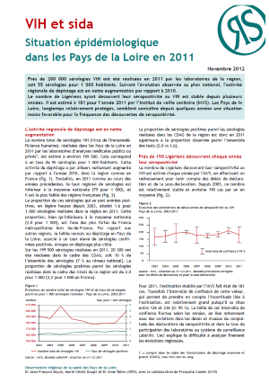 VIH et sida. Situation épidémiologique dans les Pays de la Loire en 2011