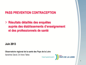 Pass prévention contraception. Résultats détaillés des enquêtes auprès des établissements d’enseignement et des professionnels de santé