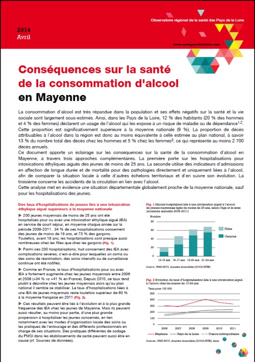 Conséquences sur la santé de la consommation d'alcool en Mayenne