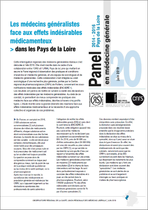 Les médecins généralistes face aux effets indésirables médicamenteux dans les Pays de la Loire. N° 20