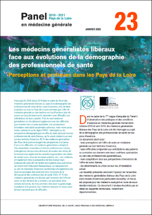 Les médecins généralistes libéraux face aux évolutions de la démographie des professionnels de santé. Perceptions et pratiques dans les Pays de la Loire. N° 23