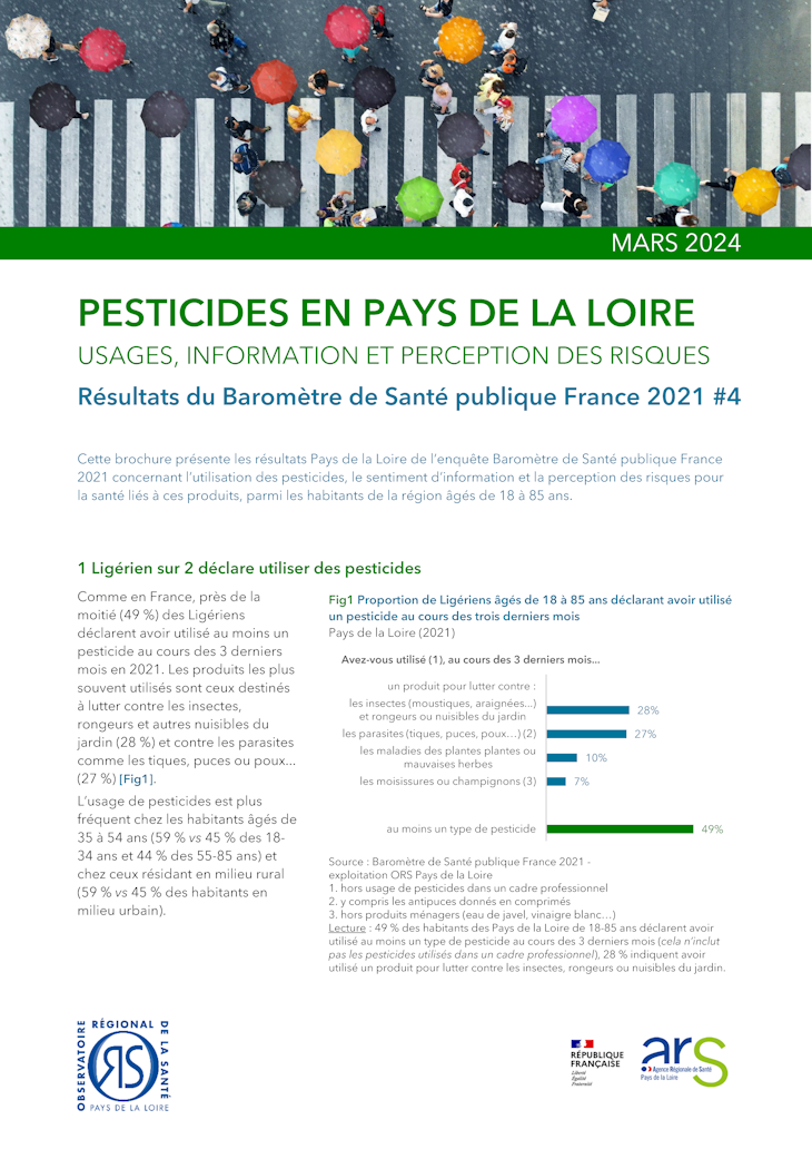 Pesticides en Pays de la Loire. Usages, information et perception des risques. Résultats du Baromètre de Santé publique France 2021. #4