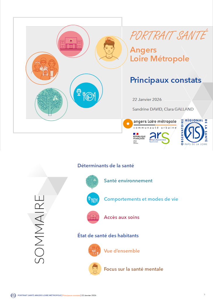Portrait Santé Angers Loire Métropole. Principaux constats