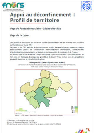 Profils de territoires "appui au déconfinement" réalisés dans le cadre de la Fédération nationale des ORS