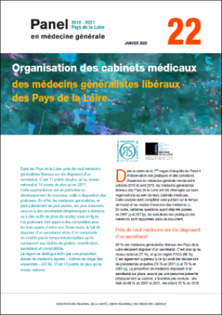 Organisation des cabinets médicaux des médecins généralistes libéraux dans les Pays de la Loire