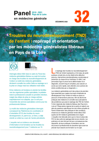 Troubles du neurodéveloppement (TND) de l’enfant : repérage et orientation par les médecins généralistes libéraux en Pays de la Loire