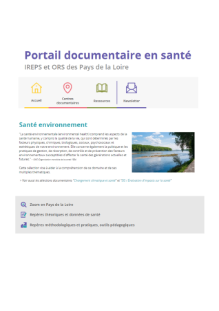 Sélection thématique "Santé environnement"