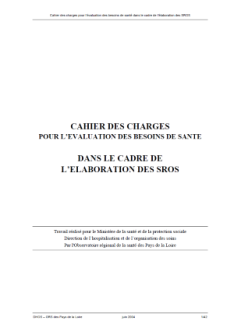 Cahier des charges pour l’évaluation des besoins de santé dans le cadre de l’élaboration des SROS