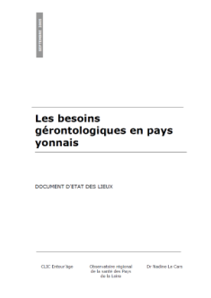 Les besoins gérontologiques en pays yonnais. Document d’état des lieux