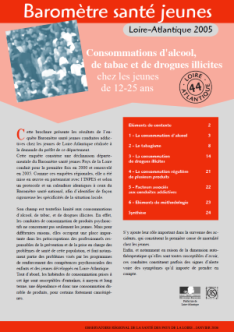 Consommations d’alcool, de tabac et de drogues illicites chez les jeunes de 12-25 ans. Résultats de l’enquête Baromètre Santé Jeunes Loire-Atlantique 2005