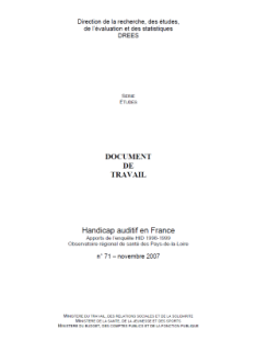 Handicap auditif en France : apports de l’enquête HID 1998-1999