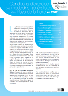 Conditions d'exercice des médecins généralistes des Pays de la Loire en 2007. Panel d'observation des pratiques et des conditions d'exercice en médecine générale. Vague d'enquête 1 (mars-avril 2007)