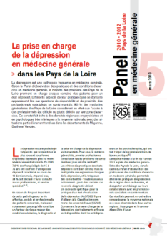 La prise en charge de la dépression en médecine générale dans les Pays de la Loire. N° 5. Panel d'observation des pratiques et des conditions d'exercice en médecine générale