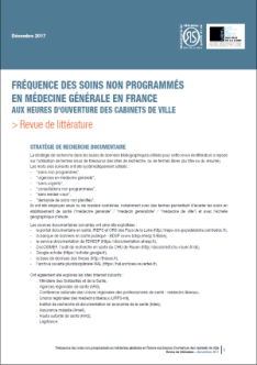 Fréquence des soins non programmés en médecine générale en France aux heures d’ouverture des cabinets de ville. Revue de littérature