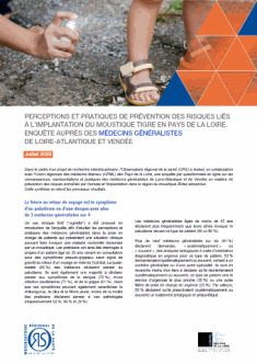 Perceptions et pratiques de prévention des risques liés à l'implantation du moustique tigre en Pays de la Loire. Enquête auprès des médecins généralistes de Loire-Atlantique et Vendée