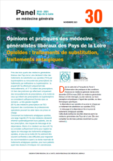 Opinions et pratiques des médecins généralistes libéraux des Pays de la Loire. Opioïdes : traitements de substitution, traitements antalgiques