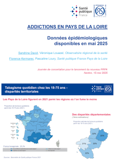 Addictions en Pays de la Loire. Données épidémiologiques disponibles en mai 2025