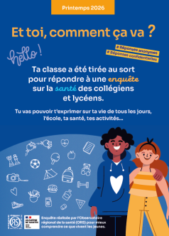 L’ORS lance une enquête auprès des collégiens et des lycéens dans les établissements scolaires de la région. 